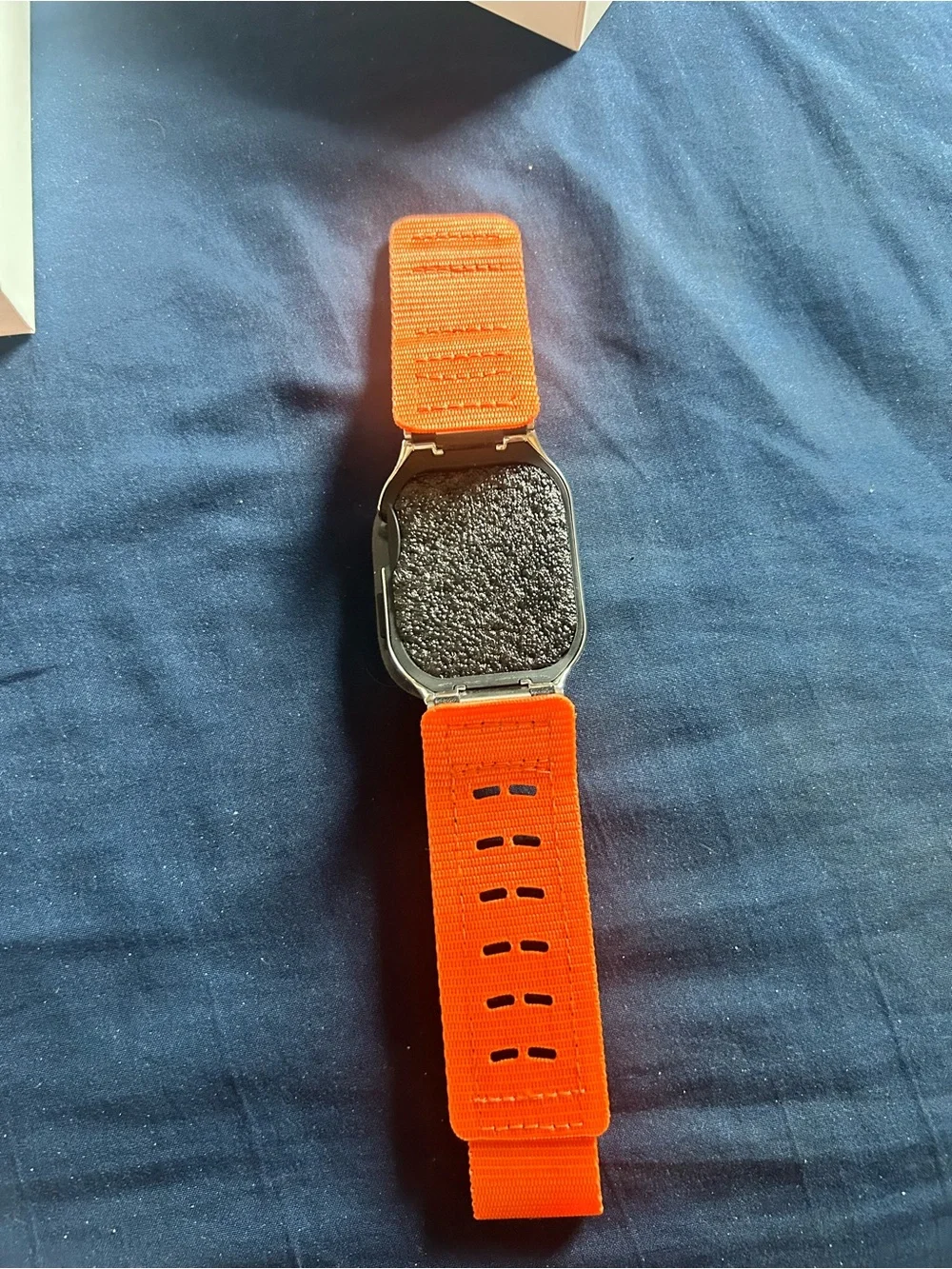 Orange Nylon Smartwatch Strap with Protective Case
